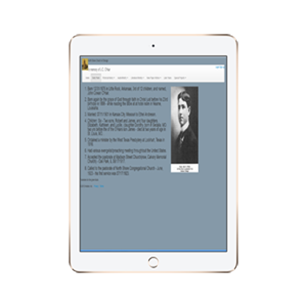 screenshot of JCOHair ipad